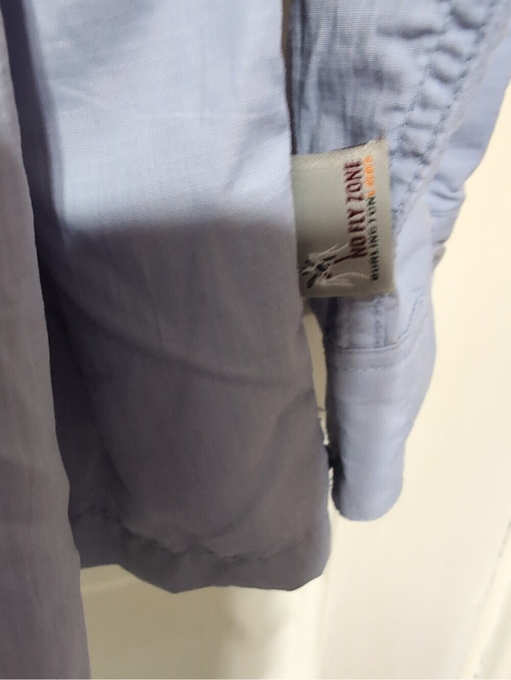 SIMMS Light Blue Fishing Shirt No Fly Zone UPF 50 Long-Sleeve Men's XXL(1419)B - Picture 6 of 8